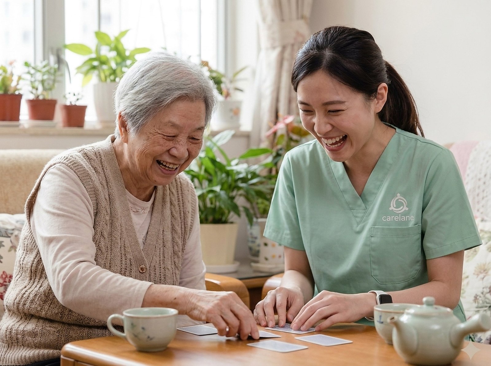 CareLane 照顧人員陪伴長者交談