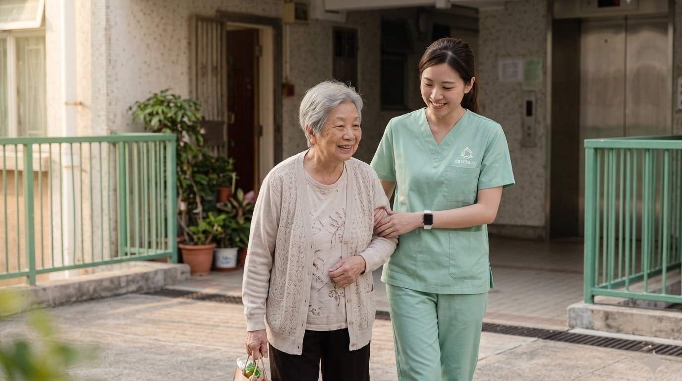 CareLane escort walking older adult home safely after clinic visit